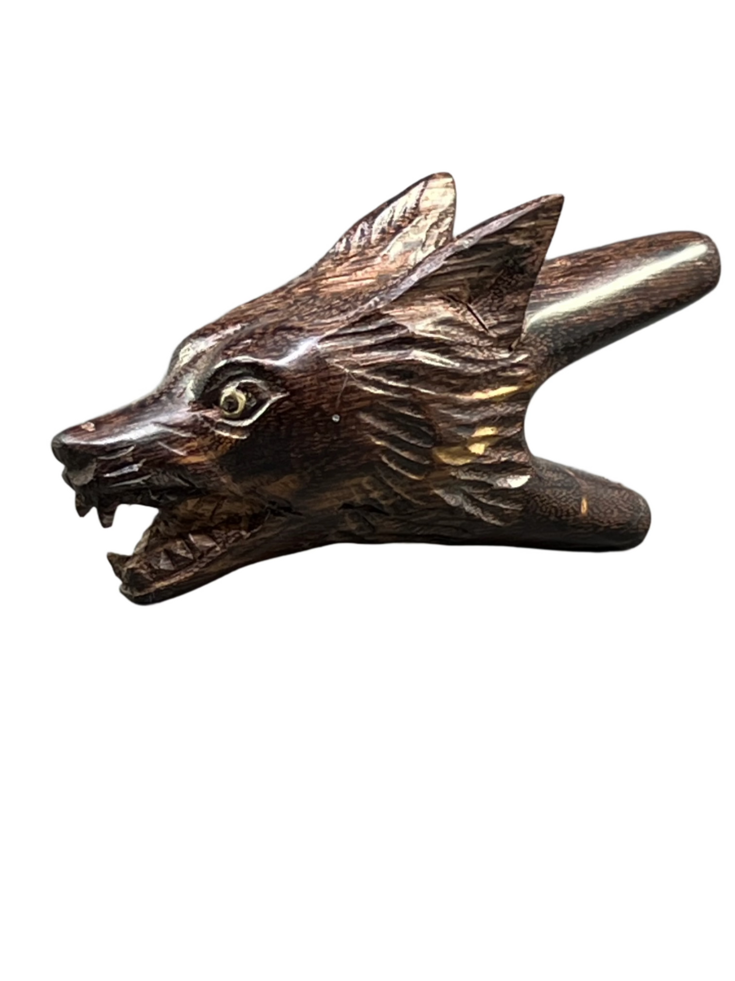 Hand Carved Wolf Kuripe