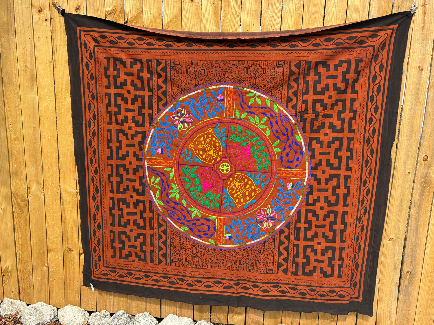 Authentic Shipibo-Conibo Embroidered Tapestry Collection One