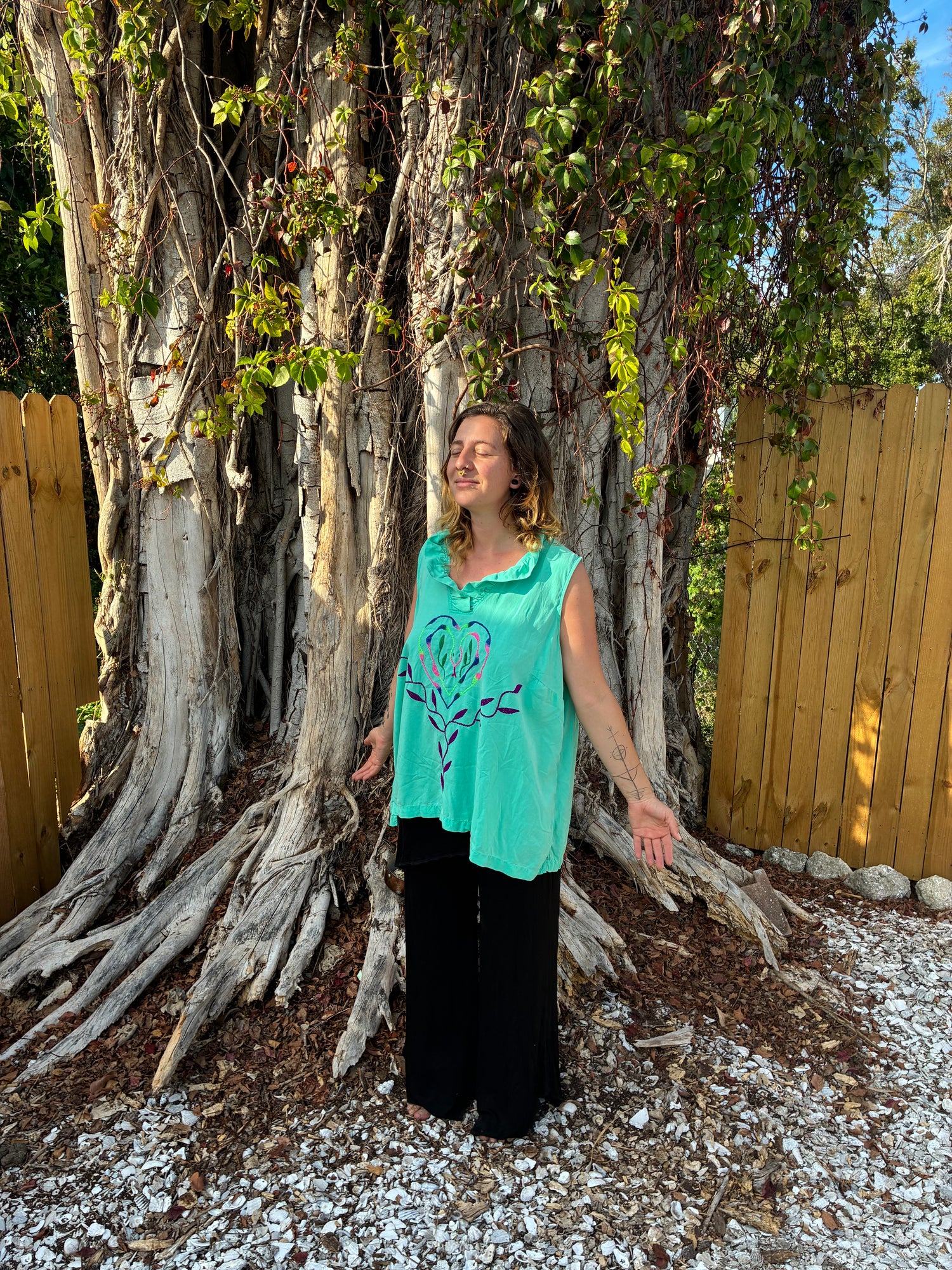 Authentic Shipibo-Conibo Embroidered Blouse