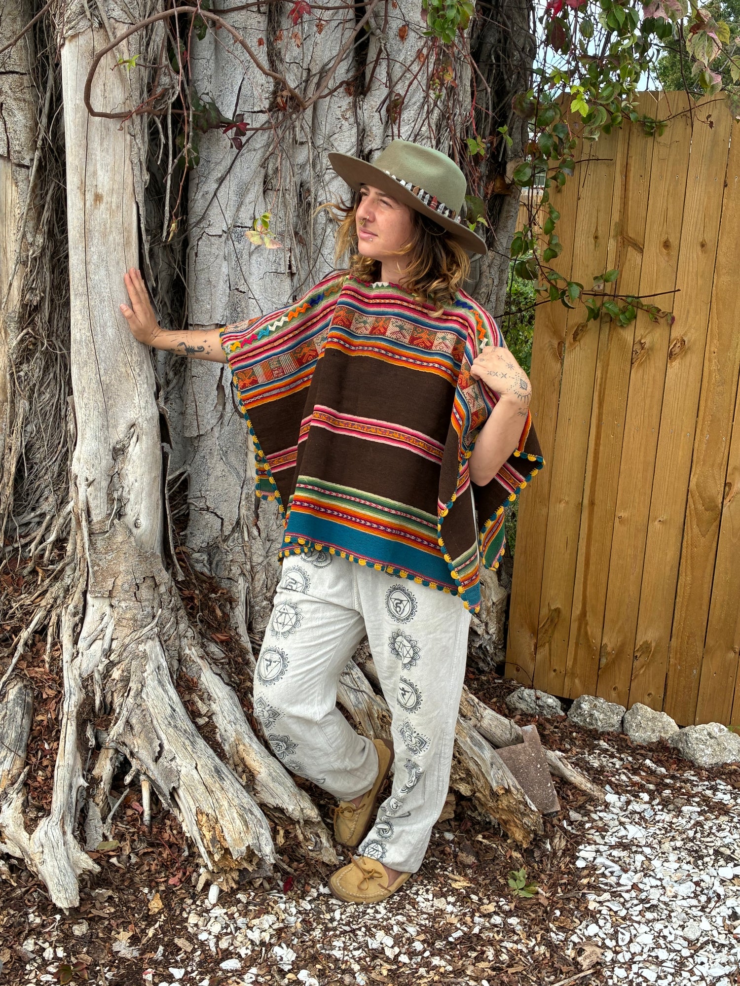 Peruvian Woven Alpaca Wool Poncho