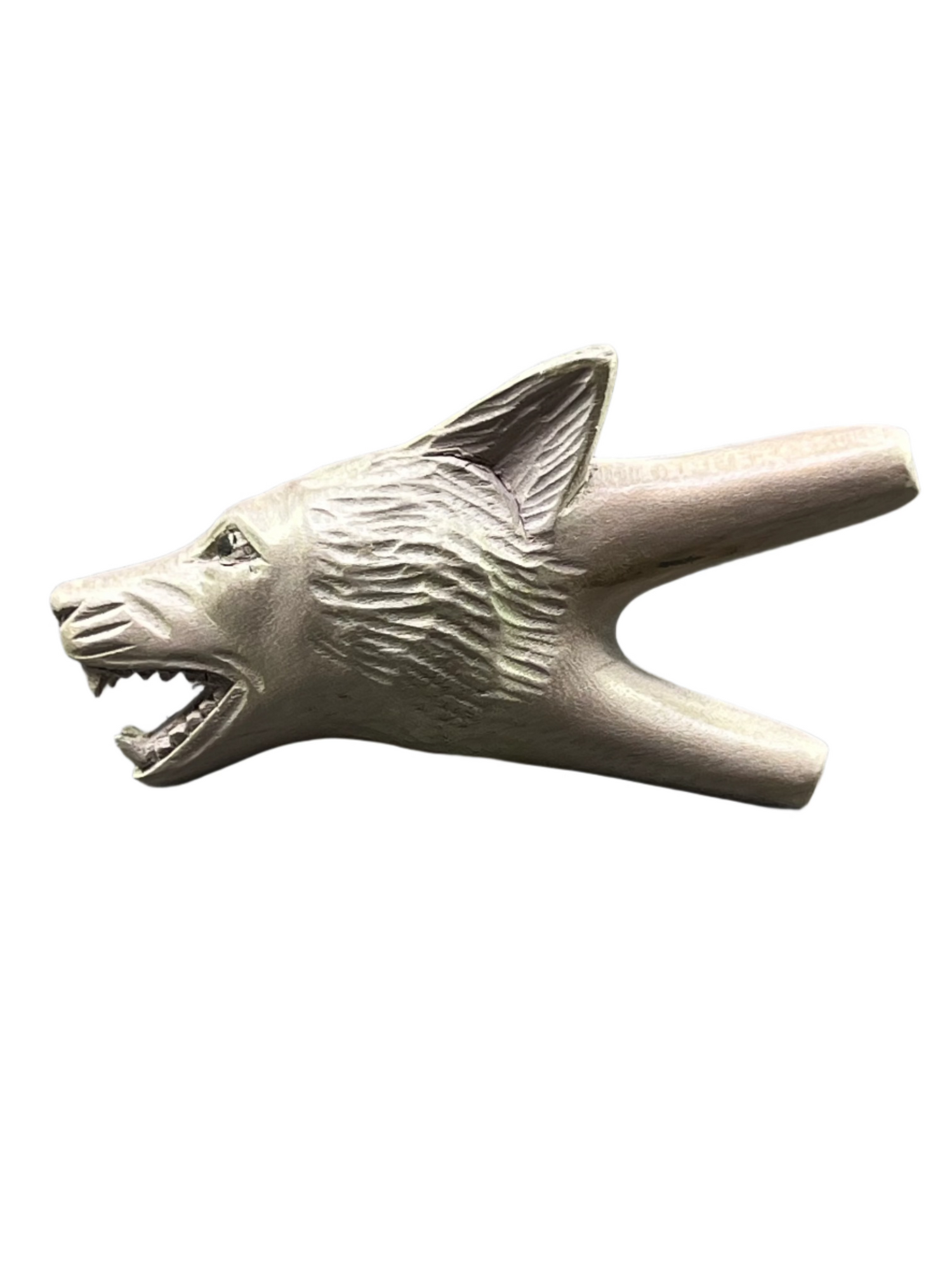 Hand Carved Wolf Kuripe