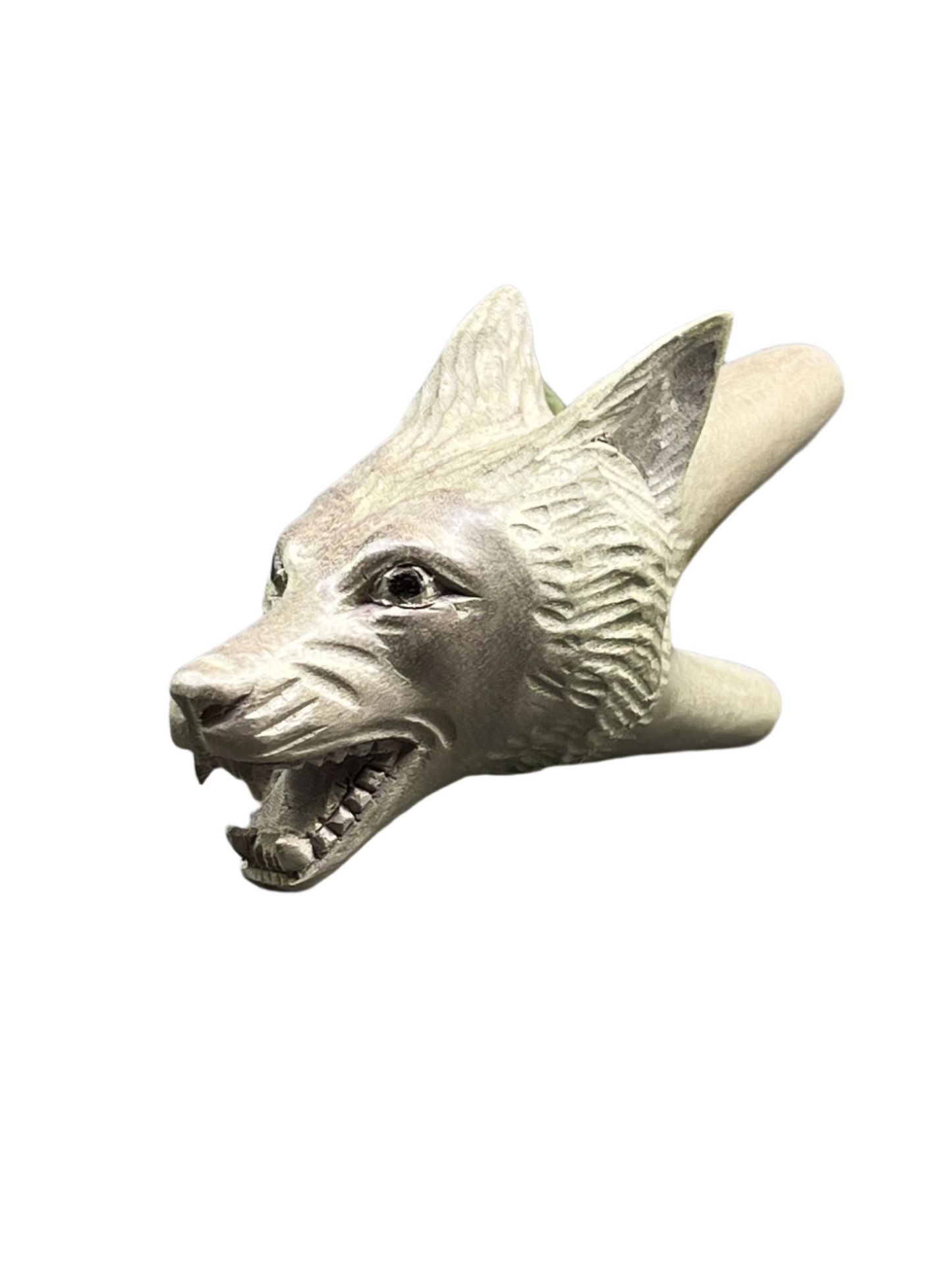 Hand Carved Wolf Kuripe