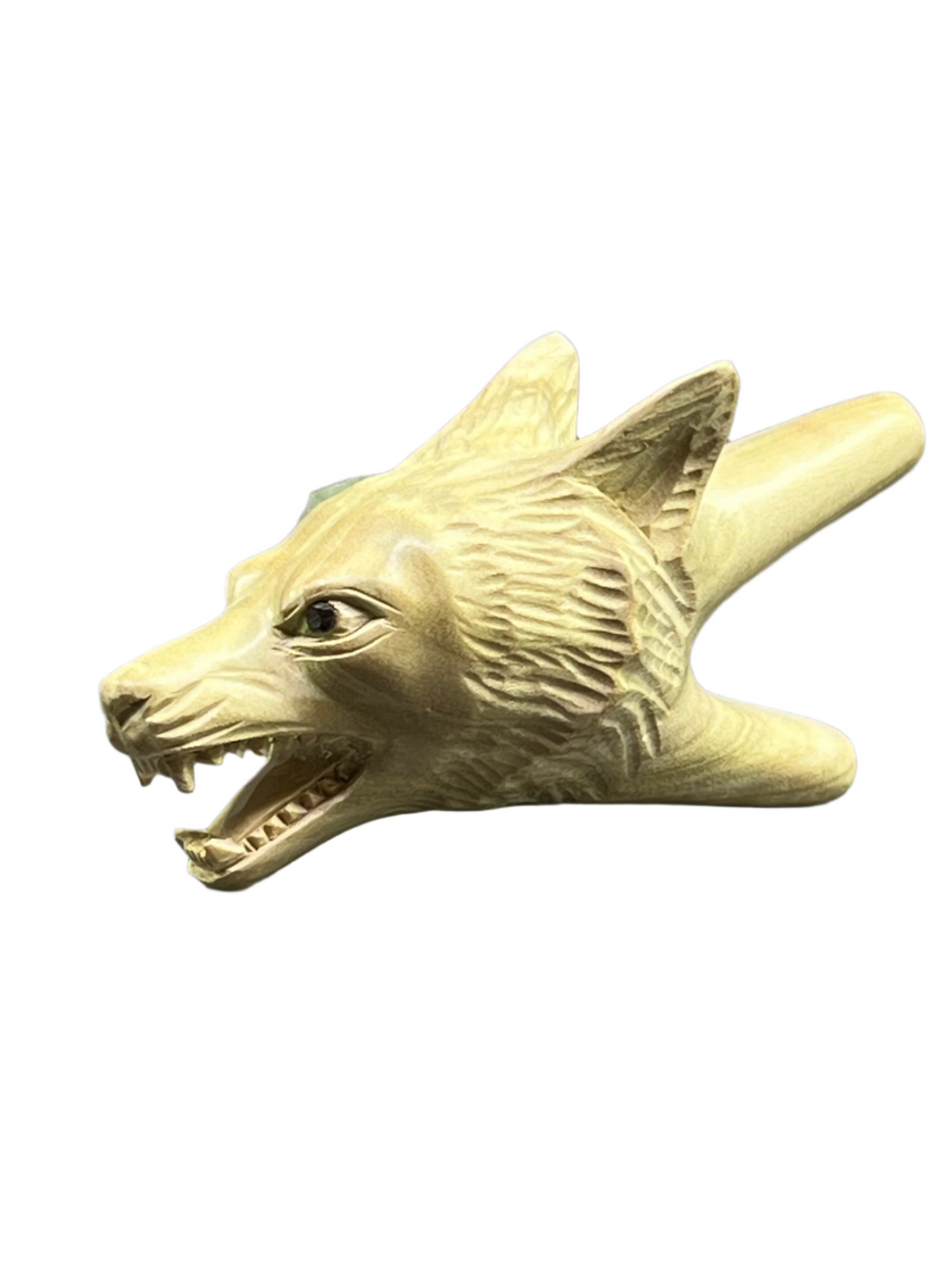 Hand Carved Wolf Kuripe
