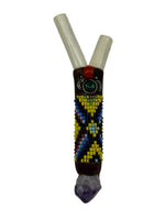 Kuripe with beads and a crystal 