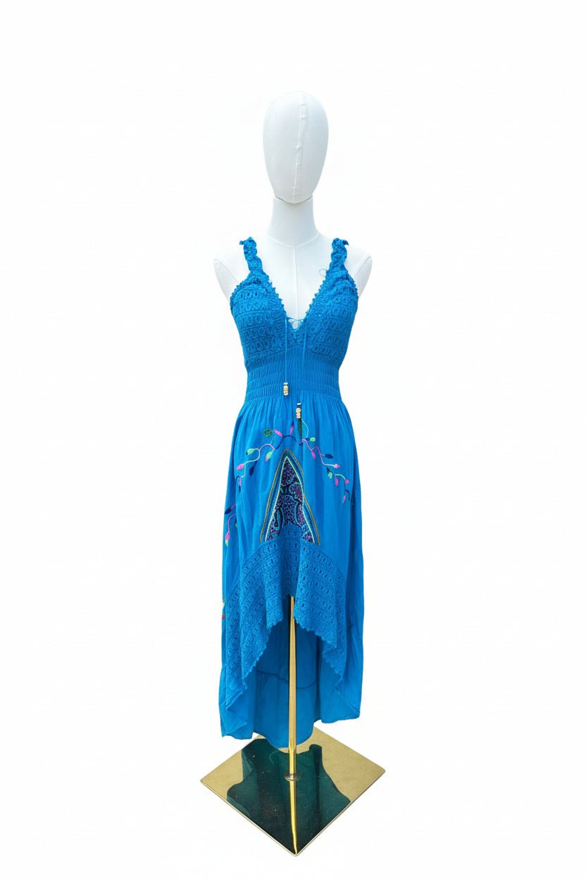 Authentic Shipibo - Conibo Embroidered Halter Sundress - Katukina.US KAT6557