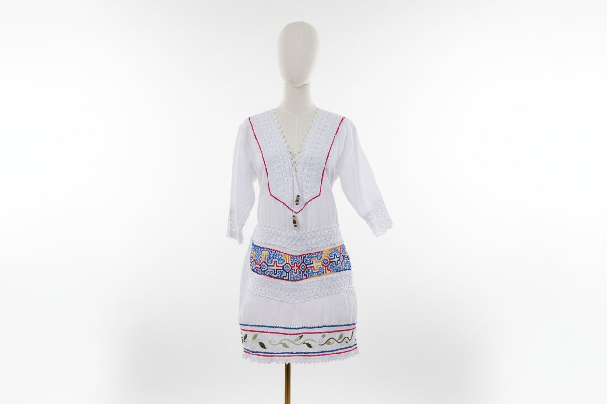 Authentic Shipibo - Conibo Embroidered Tunic - Katukina.US KAT6560