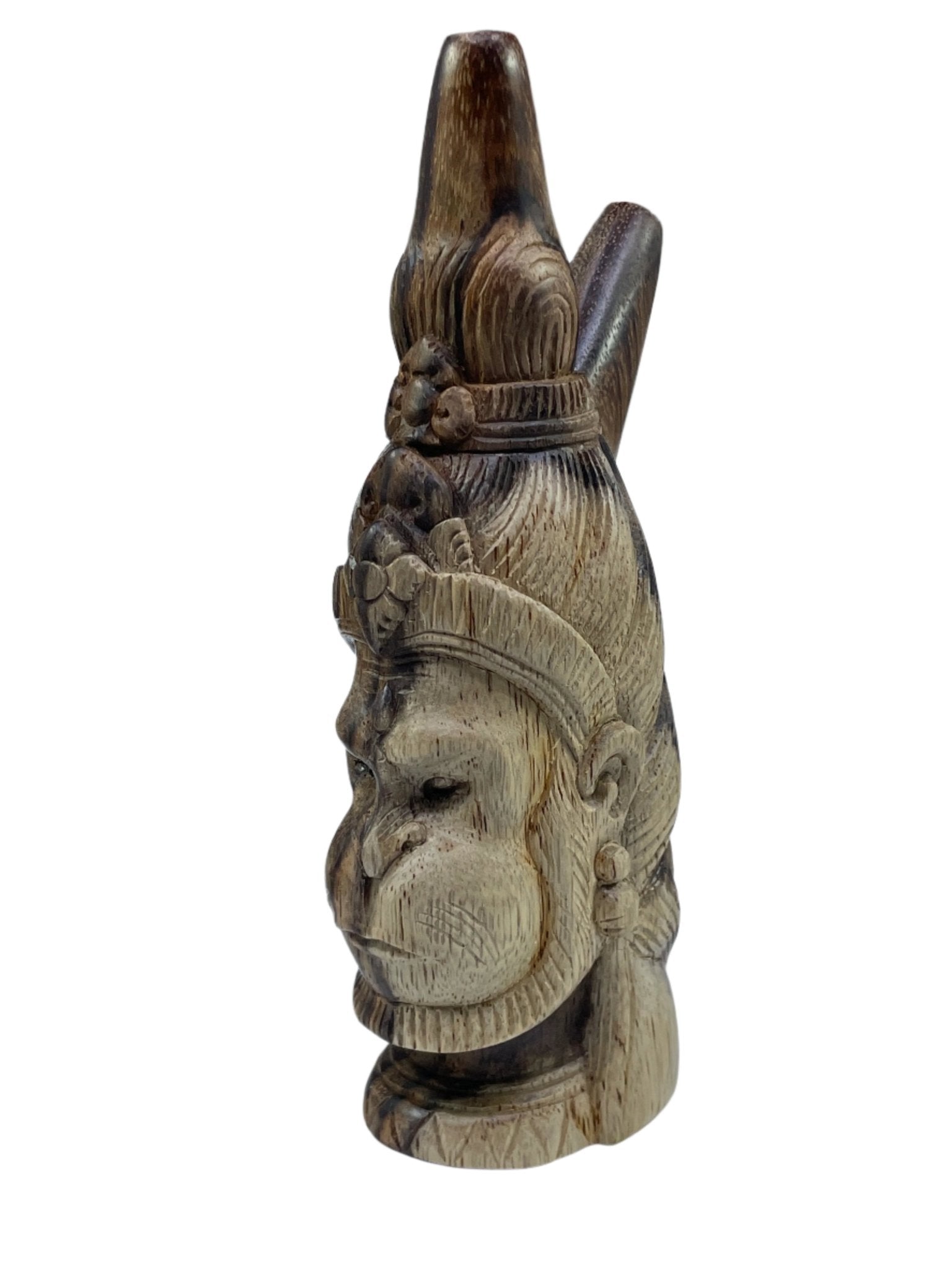 Hand Carved Courageous Hanuman Kuripe - Katukina.US KAT6012
