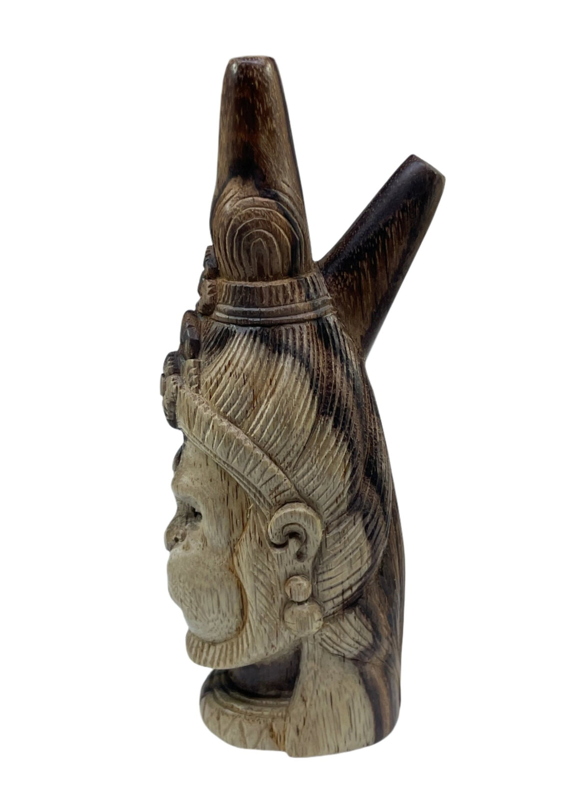 Hand Carved Courageous Hanuman Kuripe - Katukina.US KAT6012