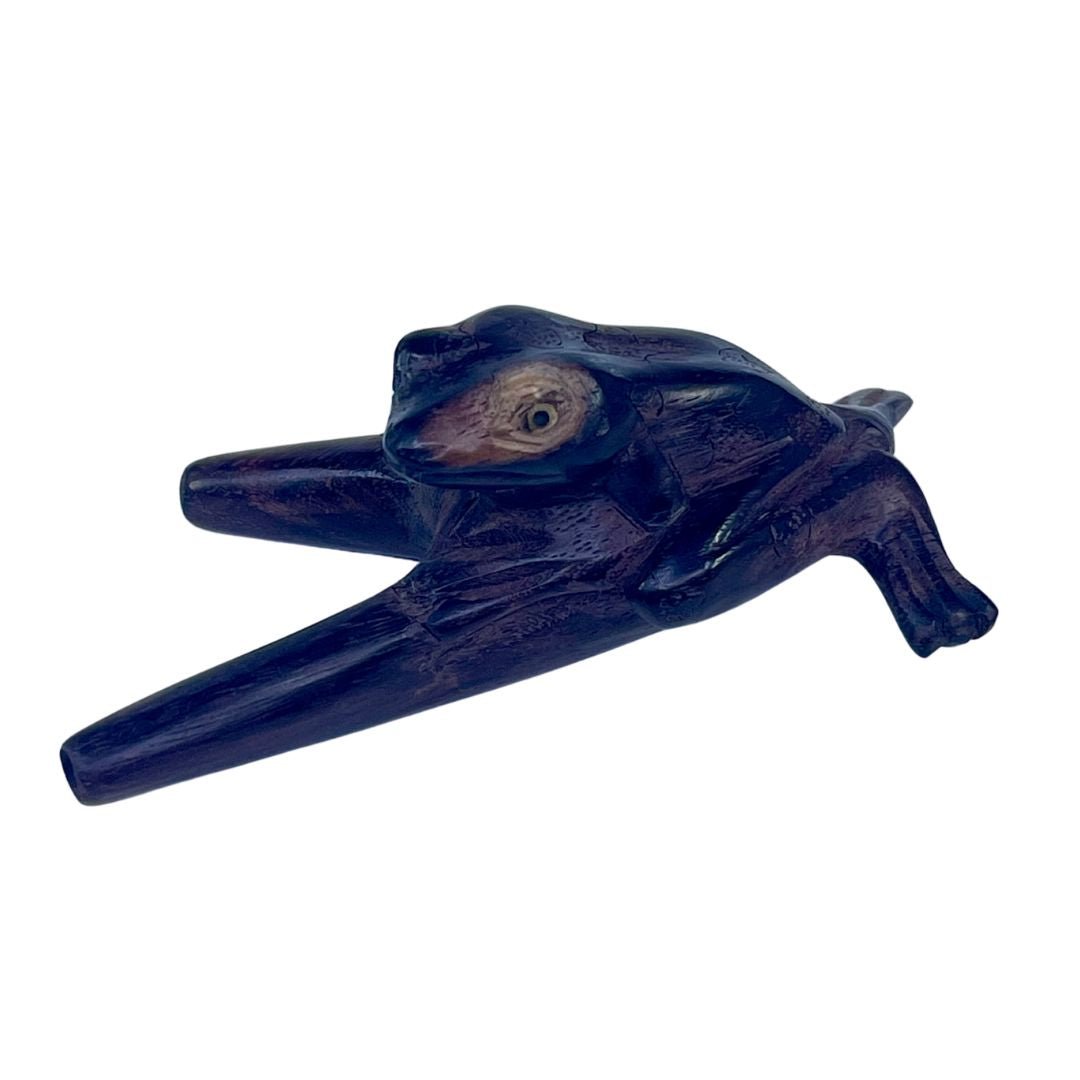 Hand Carved Kambo Frog Kuripe - Katukina KAT1304