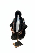 Handwoven Alpaca Fur Trimmed Ruana - Katukina.US KAT6253