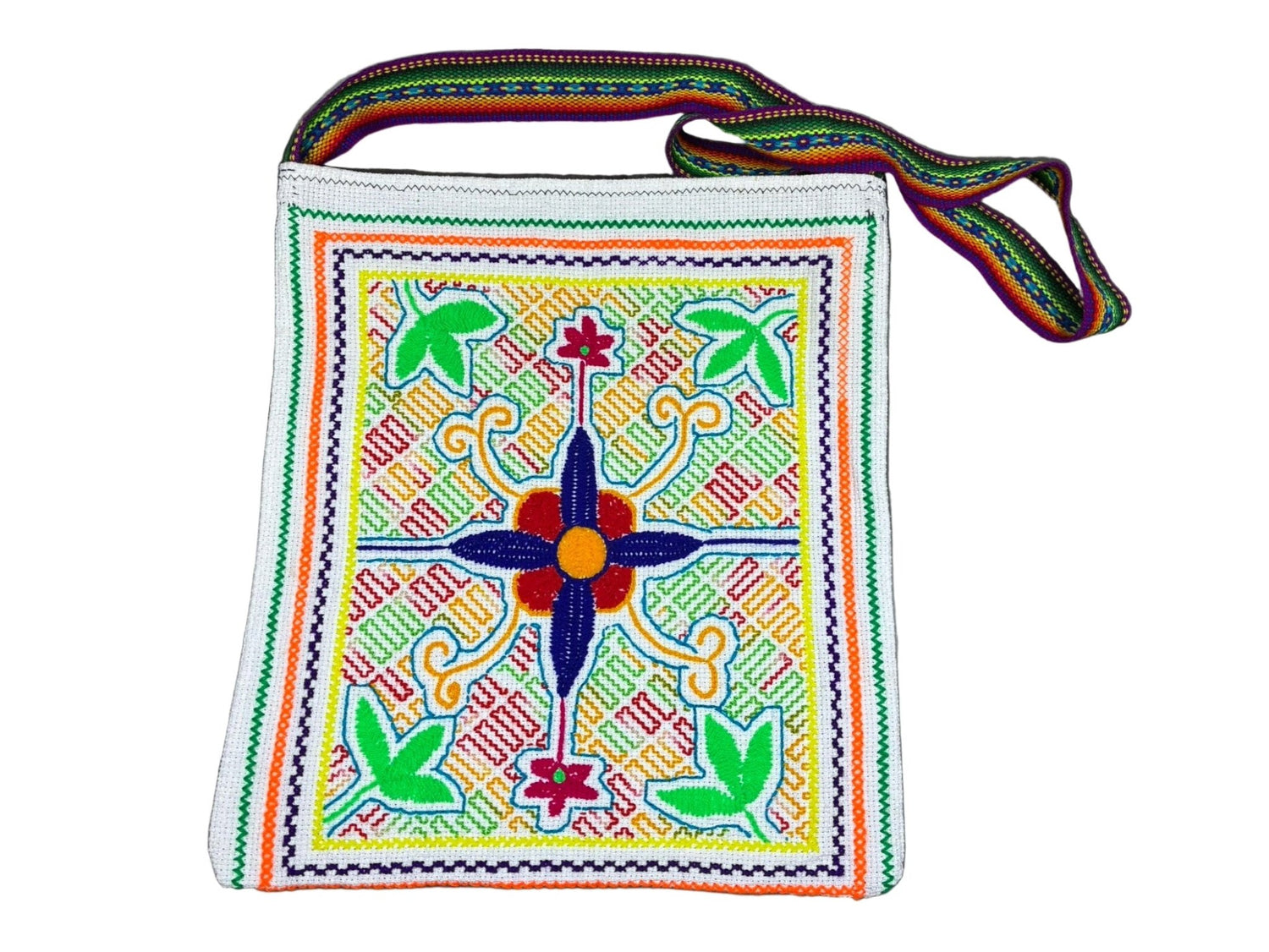 Shipibo - Conibo Hand Embroidered Messenger Bags Collection One - Katukina.US KAT6481