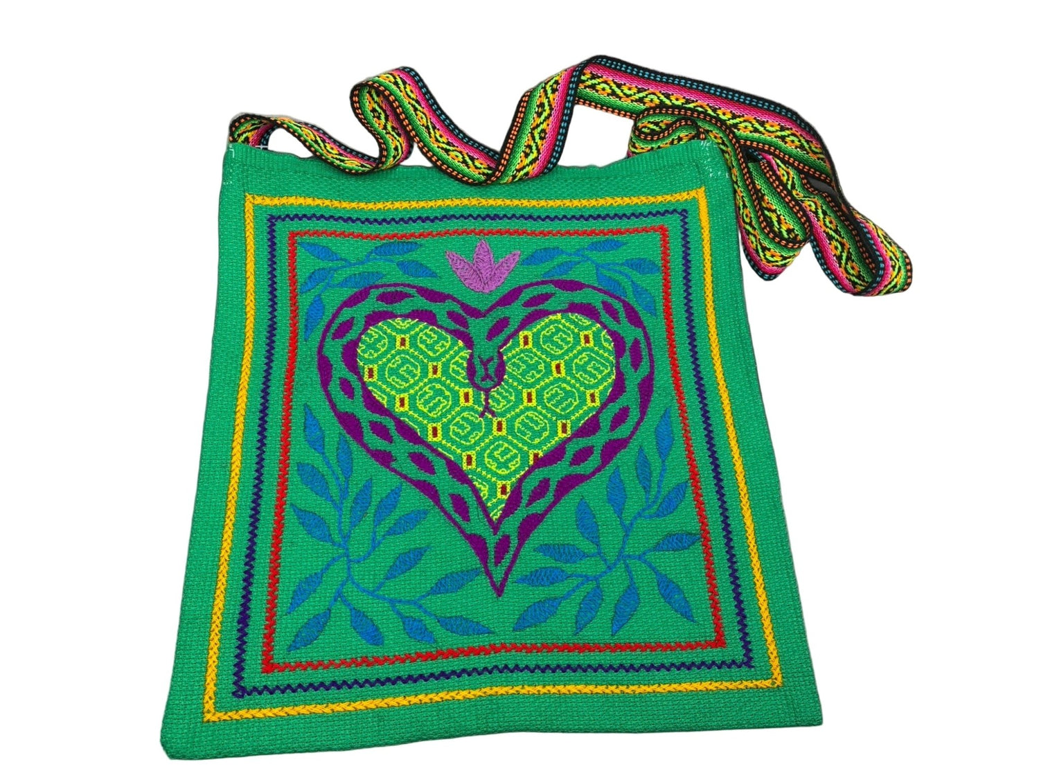 Shipibo - Conibo Hand Embroidered Messenger Bags Collection Two - Katukina.US KAT6486