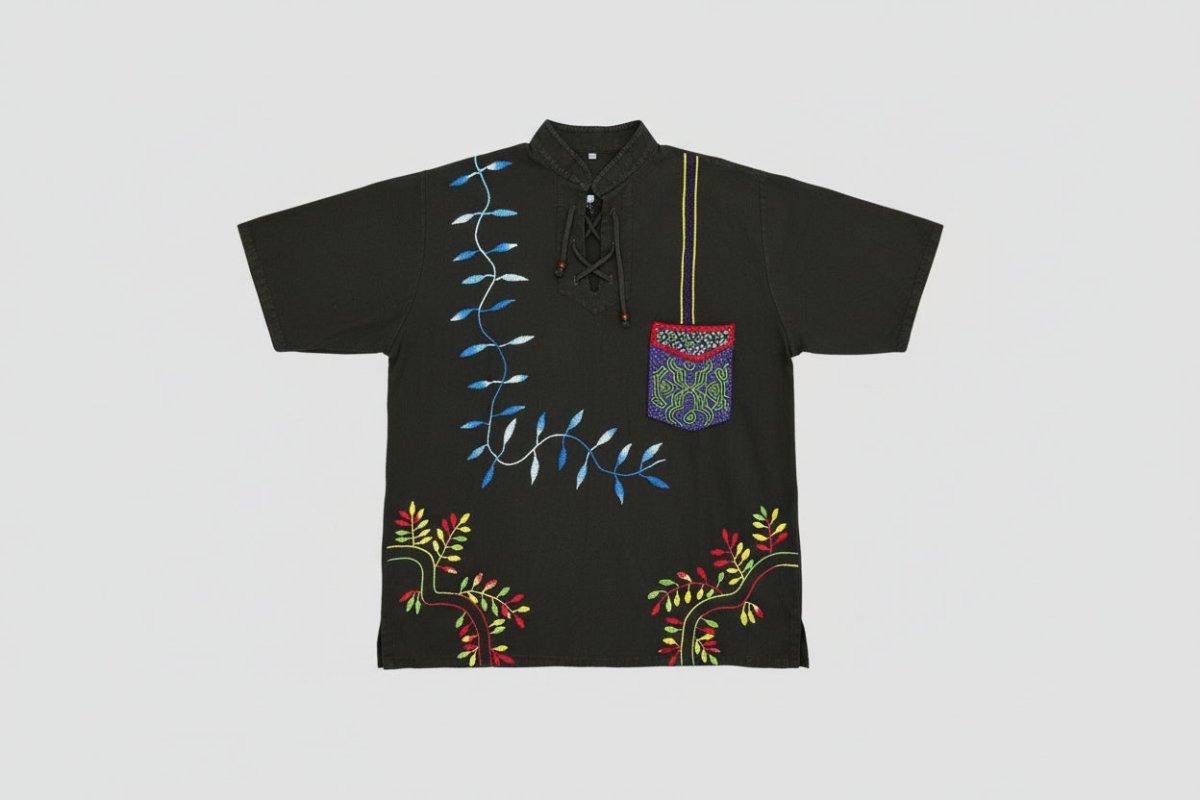 Shipibo Hand-Embroidered Tunic Shirt - Katukina.US KAT6564