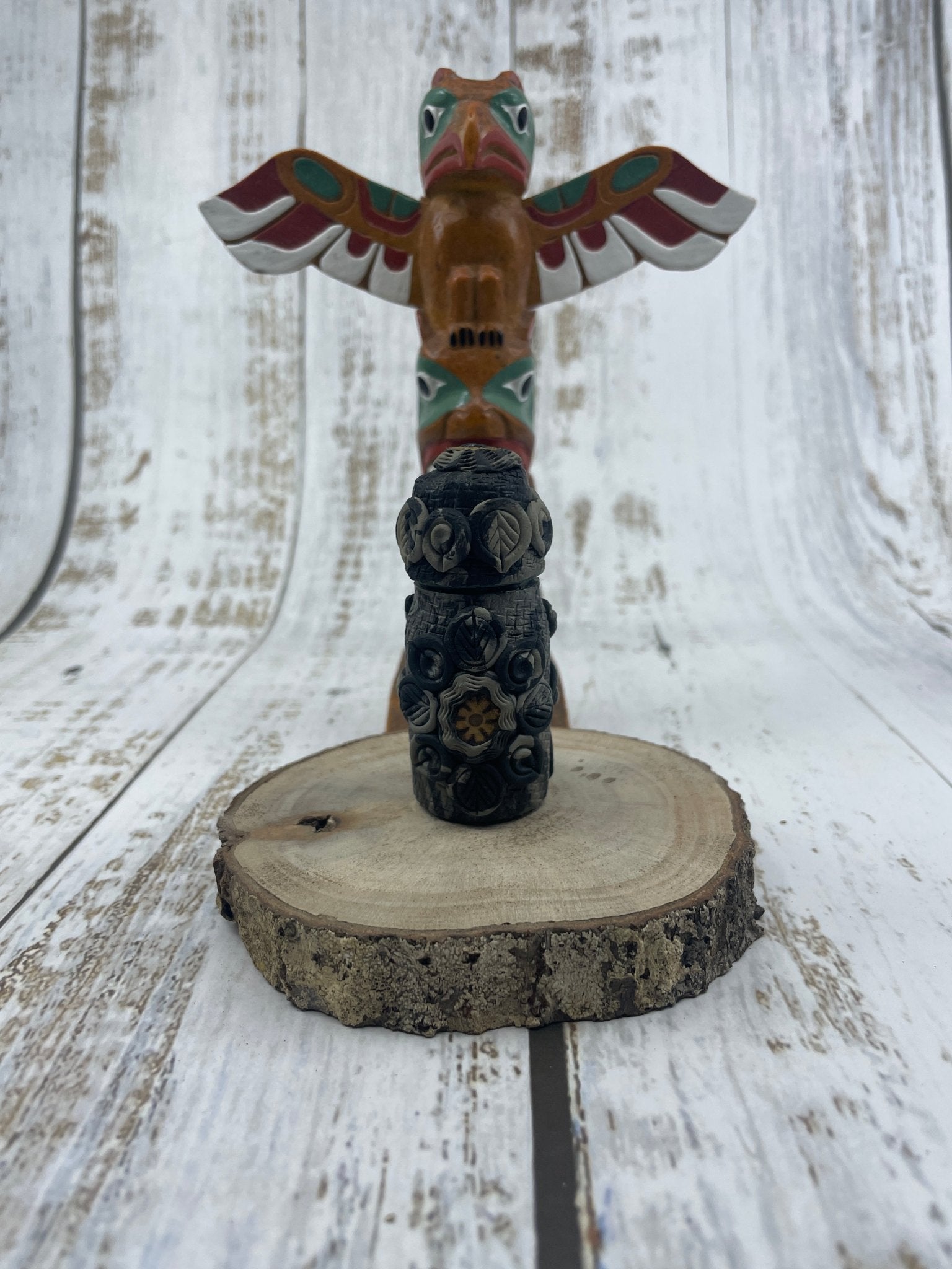 Glass and Clay Snuff Bottle - Katukina KAT1437